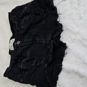 💥50% sale💥True gypsy Black Distressed Denim Shorts Sz5 #b768
